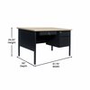Flash Furniture Cambridge 30x48 Right Side Single Pedestal Desk w/3 Locking Drawers, White Oak Top and Black Frame GC-M-BLK-173-WHTOAK-GG